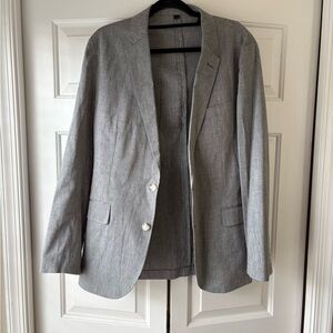 - J Crew Ludlow Slim-fit unstructured suit jacket in cotton-linen